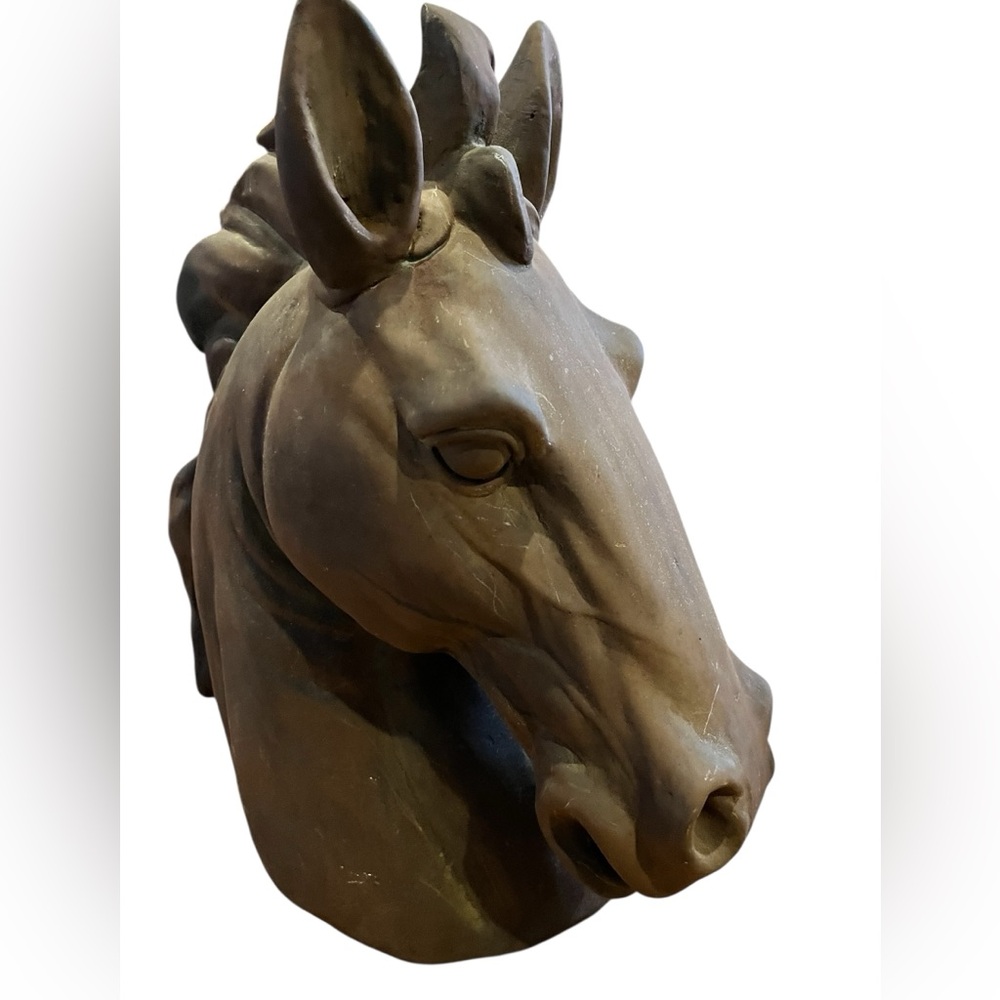 Vintage ceramic horse head bust mid-century modern sculpture
